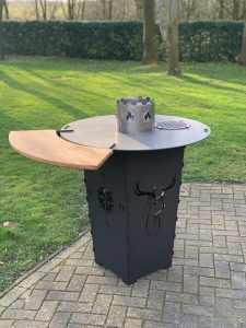 Feuerkorb Feuertonne Grillplatte Wokaufsatz Feuer Einstecktisch1