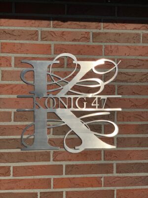Monogramm Schriftzug Edelstahl Koenig