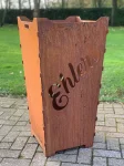Feuerkorb Feuertonne Schreibschrift Schönschrift Rostig