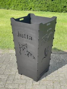 Feuerkorb-Feuertonne-Trecker-Aehre-Korn-Getreide-Trecker-Katze