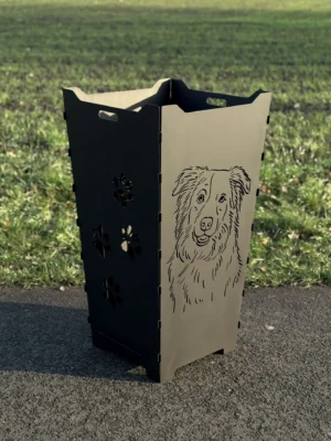 Feuerkorb Feuertonne Hund Collie Haustier