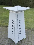 Pflanzsäule Pflanzschale Blumenschale Schoepp Spedition Silber Weißaluminium